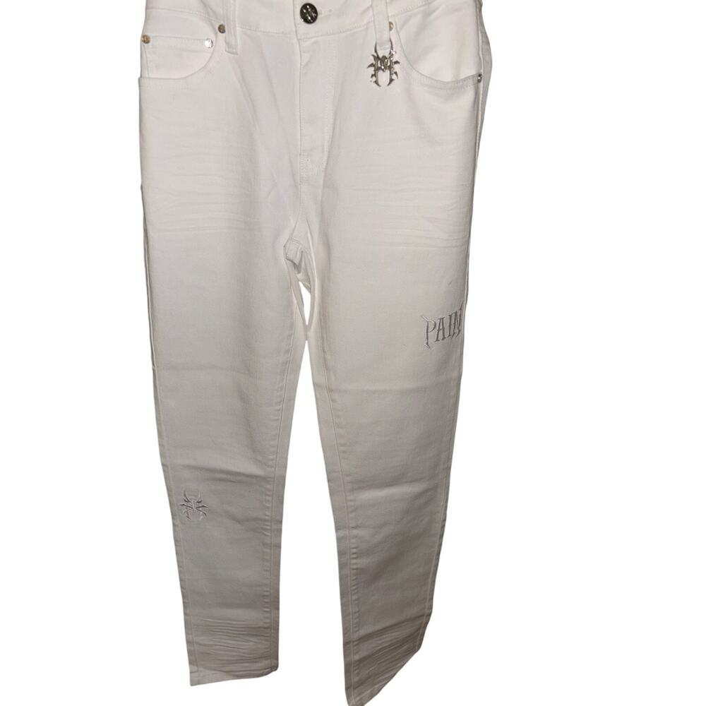 Pain Size 32 All White Cotton Premium Designer With Spiders MSRP over 250